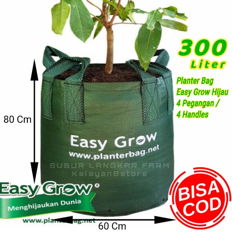 PLANTER BAG EASY GROW HIJAU 300 LITER 4 PEGANGAN