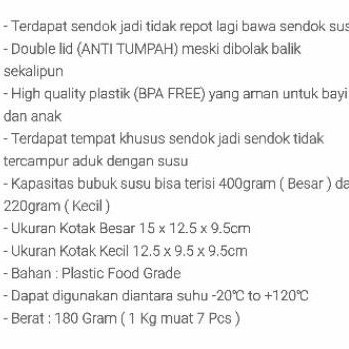 B5 Tempat Susu Bubuk Formula + GRATIS SENDOK | Kotak Penyimpanan Sufor Anak | Wadah Bumbu Tabur Dll