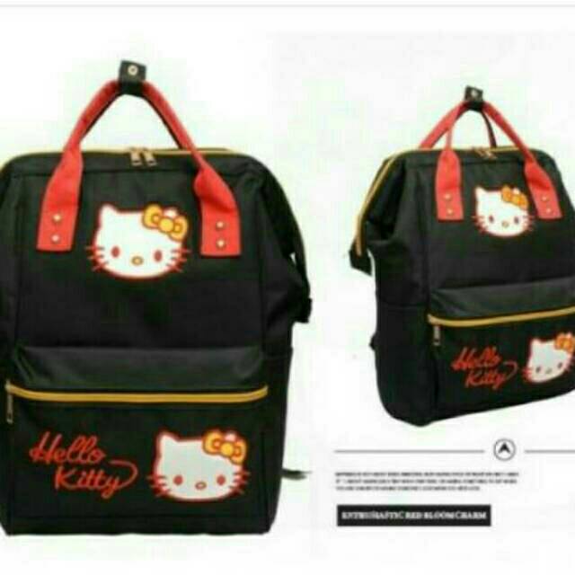 Tas Ransel 2 in 1 Hellokitty Bordir fashion design/Tas Kampus/Tas Laptop/Backpack/