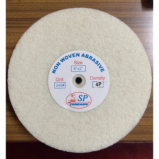 SP Cobra 4P Non Woven Polishing Wheel 8"x2" G. 240 & 320.