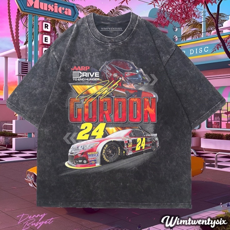 KAOS NASCAR JEFF GORDON DRIVE WASHING VINTAGE TEE (OVERSIZE WASHED T-SHIRT)