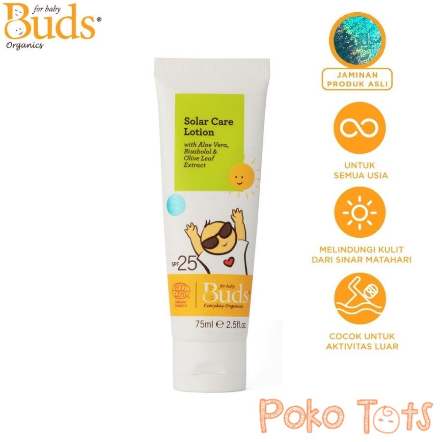 Buds Organics Solar Care Lotion With SPF25 75ml Krim Pelindung Kulit Sun Care BEO Everyday Organic WHS