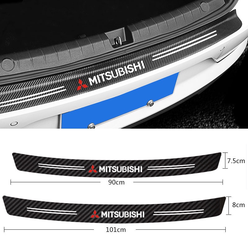 Stiker Pelindung Bumper Belakang Mobil Bahan Carbon fiber Untuk Mitsubishi Xpander Triton Lancer Pajero ASX Outlander