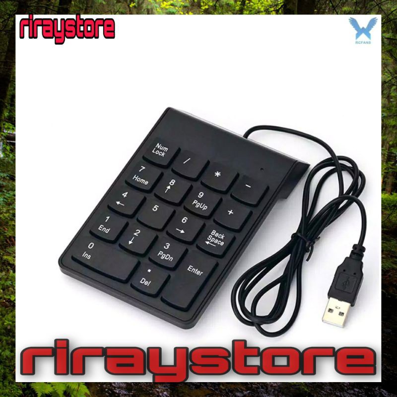 Keyboard Mini Numeric Numpad Angka Keypad Numeric Wired Usb Cable - Hitam