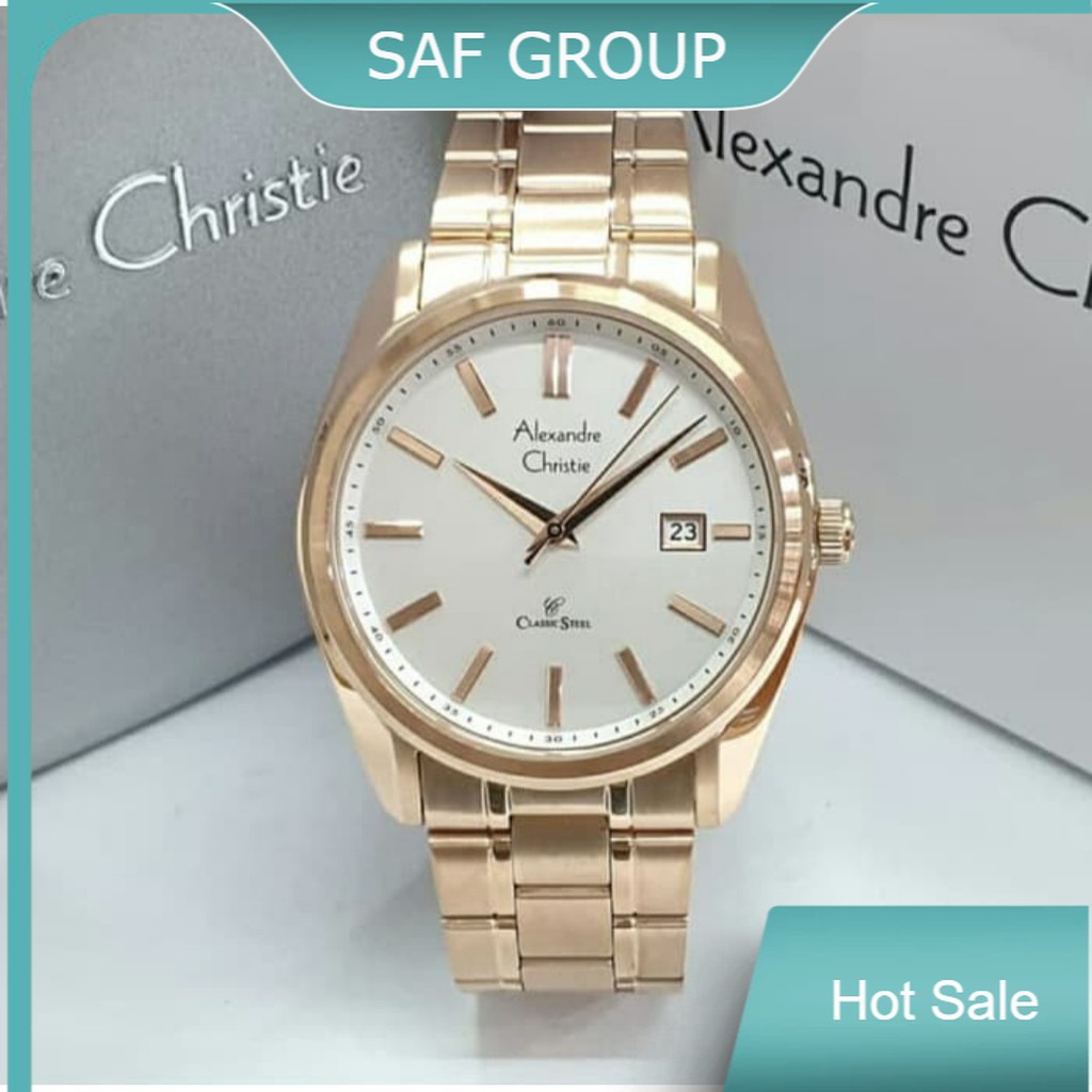 JAM TANGAN PRIA ALEXANDRE CHRISTIE AC 8514 / AC8514 ROSEGOLD WHITE ORIGINAL by plp
