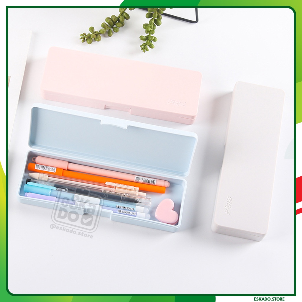 Pen Case / Tempat Pensil Simpel Polos Minimalis Warna Pastel Elegan