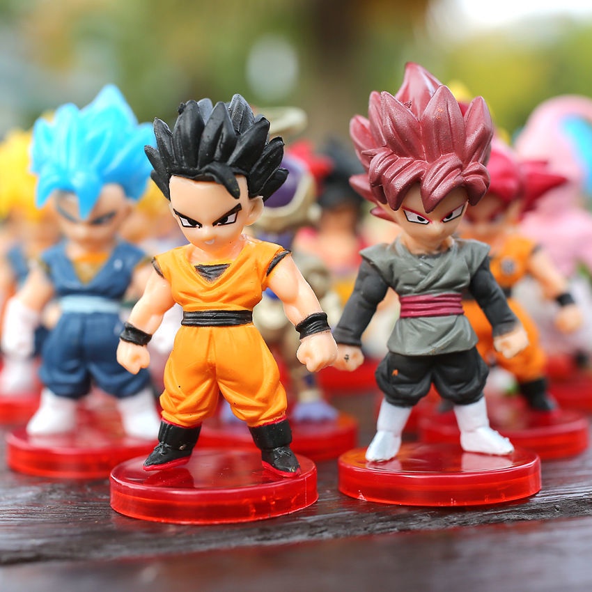 1pcs Random Anime Dragon Ball Angka PVC Super Saiyan Freeza Goku Vegeta Boneka Action Figure Gashapon Mainan Untuk Anak