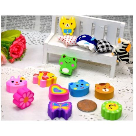 

Penghapus Binatang Lucu isi 3 Pcs / Cartoon Eraser / with/out Pencil Hole