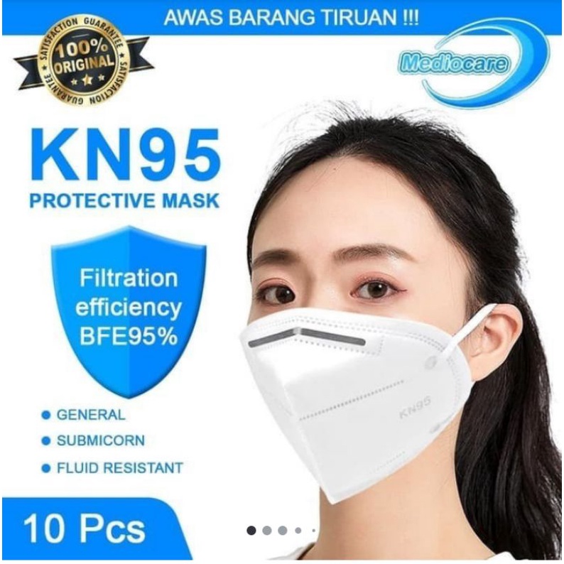 masker kn95 5 ply kawat luar isi 10