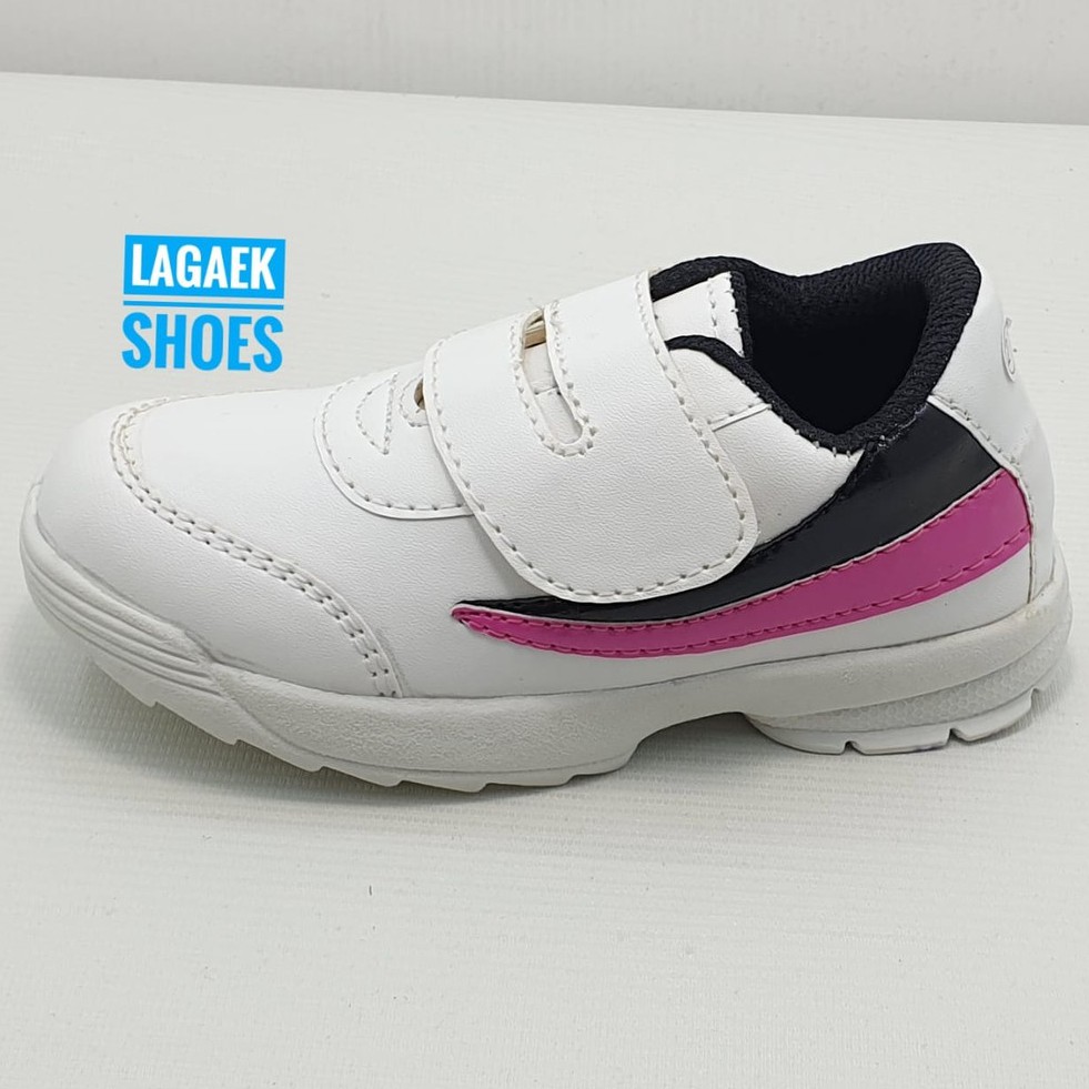 Sepatu Anak Perempuan Sporty Usia 3 4 5 Tahun PUTIH HITAM Size 26 - 30 Sepatu Anak Cewek SALE