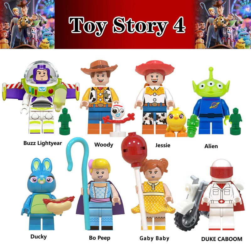 Mainan Lego Legoinglys Toy Story 4 8pcs Building Block Woody Buzz Lightyear Jessie Forky Brick