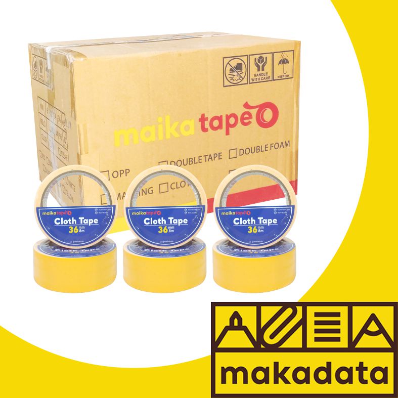 

LAKBAN LINEN / CLOTH TAPE KUNING MAIKATAPE 36MM (1BOX) MURAH