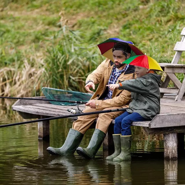 Topi Payung - Payung topi - Payung Kepala Payung Mancing Hiking Outdoor Jumbo Besar 70CM dengan Tali