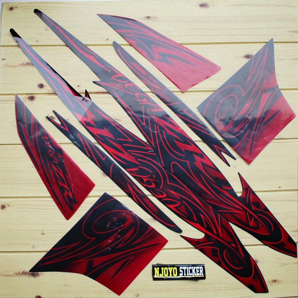 STIKER STRIPING VEGA ZR 2010 MERAH-HITAM
