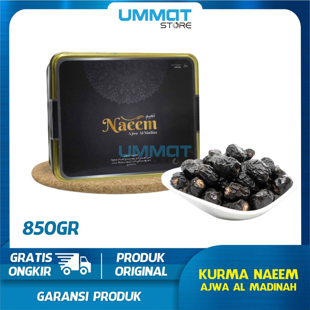 

Kurma Ajwa Naeem Al Madinah 850g Premium Original I Qurma Nabi Azwa Naeem Madinah Asli 100%