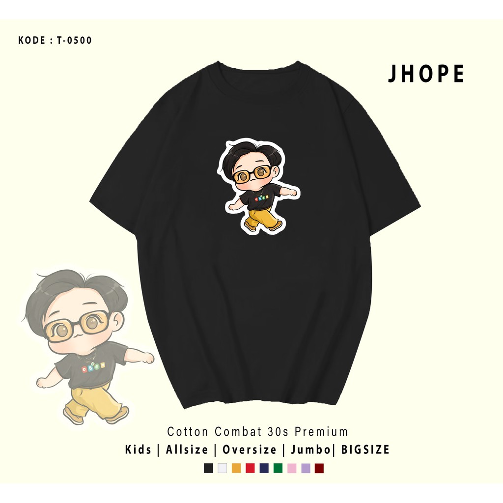 T-SHIRT KAOS KPOP BTS KARAKTER / ARMY INDONESIA / BEST SELLER / BAHAN COMBED / RESELLER / HVS