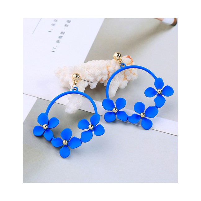 LRC Anting Tusuk Fashion Flower Shape Decorated Earrings F22370