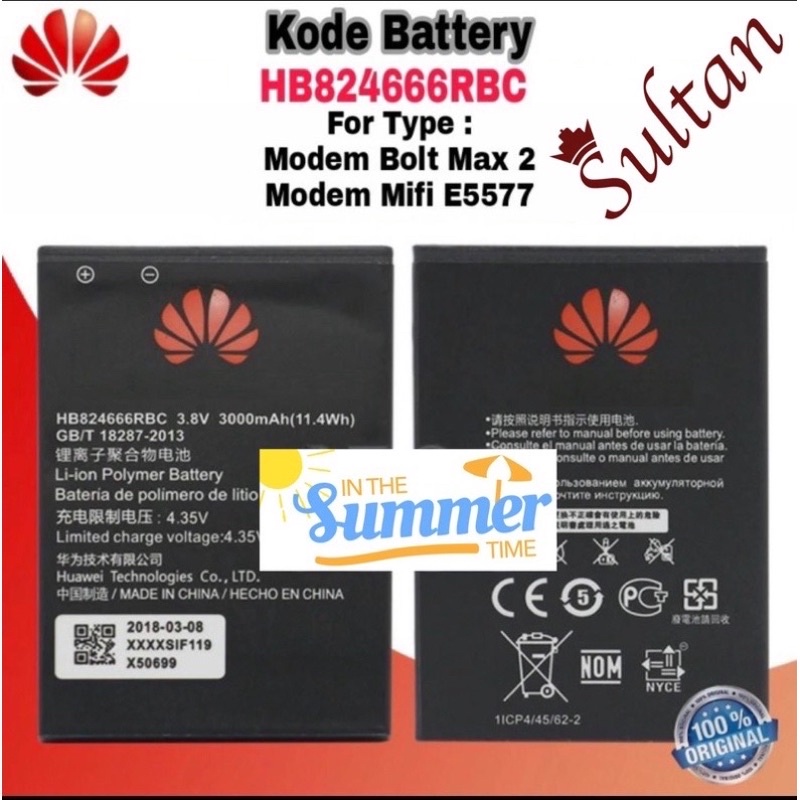 BATERAI MODEM HB824666RBC BOLT WIFI MAX 2 MIFI E5577 PROMO SEN
