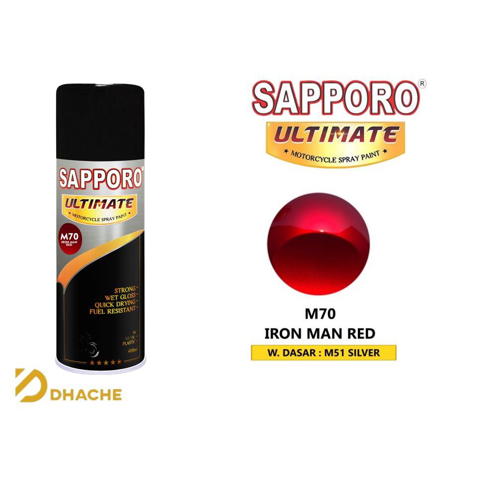 Cat Semprot Sapporo Ultimate M70 Iron Man Red / Sapporo Spray / Pilok / Pylox