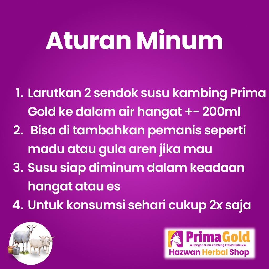 Prima Gold - Golden Goat Susu Murni Kambing Etawa Bantu  Optimalkan Kepadatan Tulang &amp; Sendi, Bantu Atasi Masalah Pernapasan Asma Bronkitis Radang Tenggorokan Tingkatkan Kekebalan Imunitas Lancarkan Pencernaan Isi 200gr