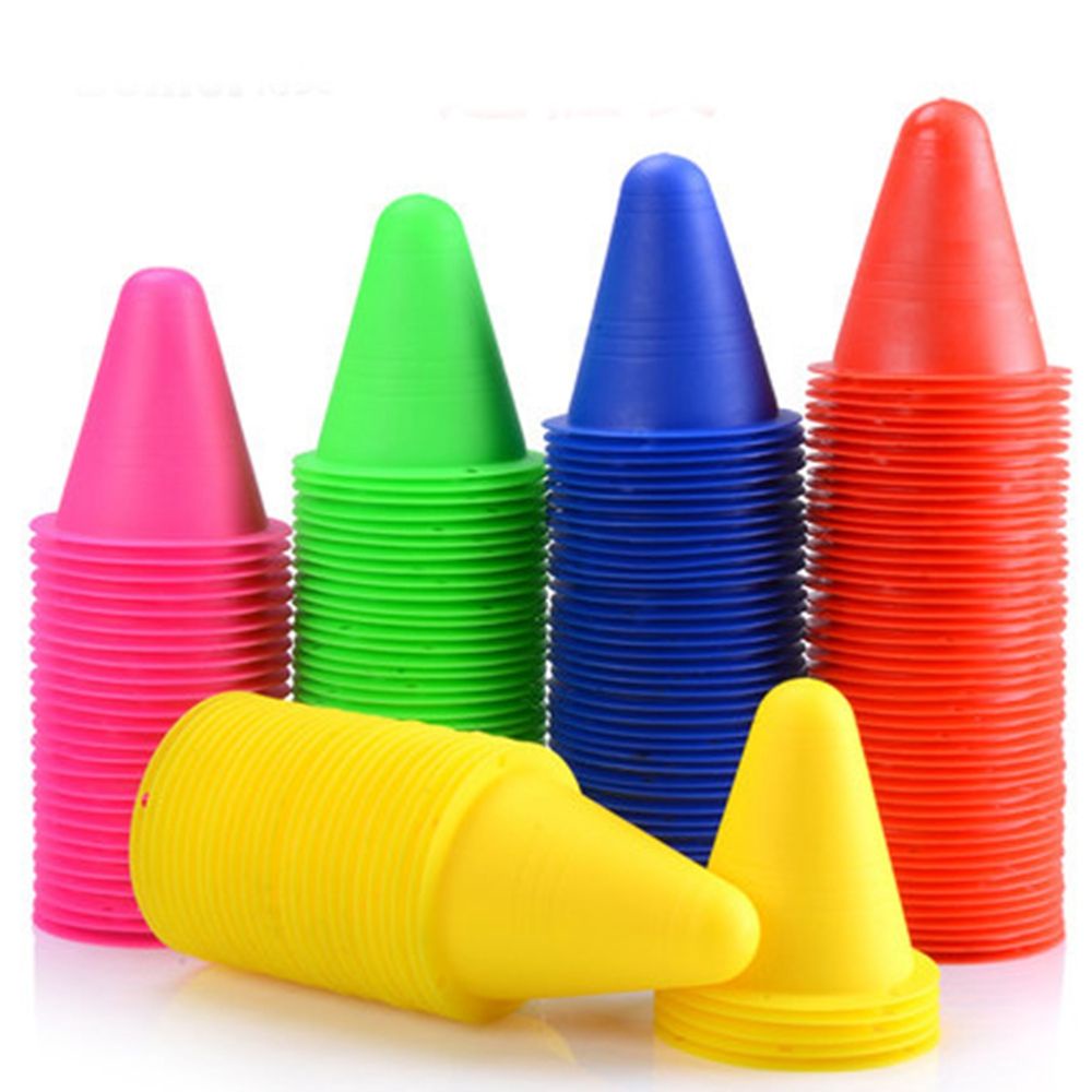 Wonderful 5 / 10pcs Cone Penanda Sepatu Roda / Sepak Bola Bahan Plastik 5 Warna