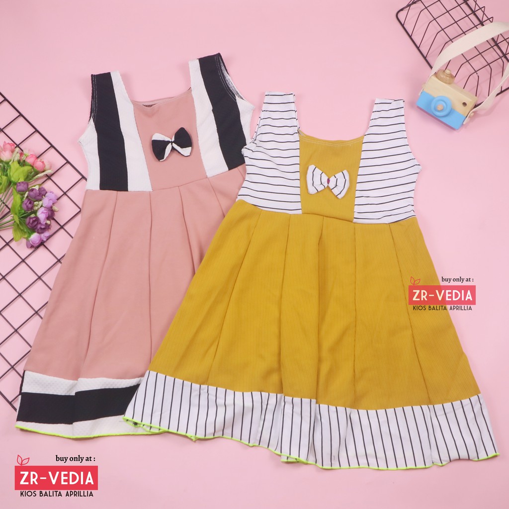 Dress Aurora uk 5-6 Tahun / Baju Dres Anak Perempuan Murah Polos Yukensi Adem Pakaian Pesta Gaun