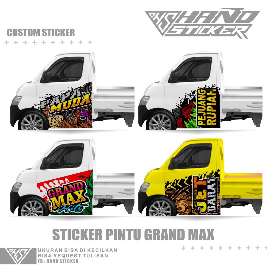 Sticker Decal Print Custom Pintu Depan Grand Max Pickup Bisa Request Desain