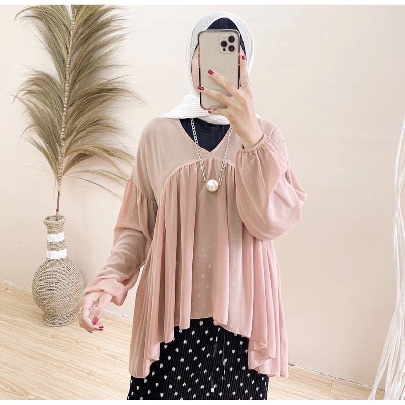 FRISKA RUFFLE BLOUSE / ATASAN WANITA CERUTI PREMIUM