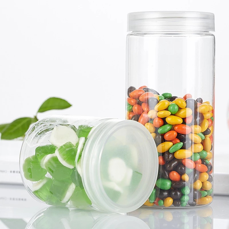 8 Sizes 250ml-1000ml Kitchen Food Storage Jars /Clear Snack Spice Canister Bottle/Refillable Sealed Cans with Cover /Plastic Storage Bottle For Food Candy Cookie/Cake Pastry Dessert Seal  Box/Cosmetic Jar