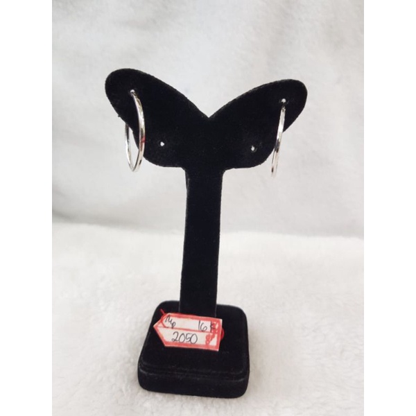 JR460D352D anting jersy model bulat polos emas putih asli white gold berat 2.050 d 1.6cm kadar 70% 1