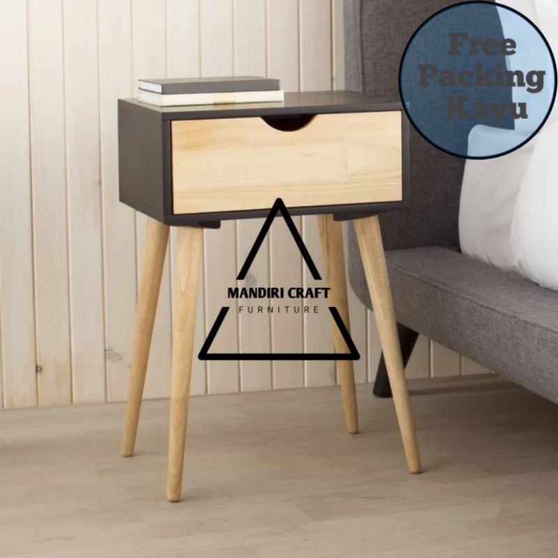 meja nakas minimalis laci 1 meja kamar meja sudut