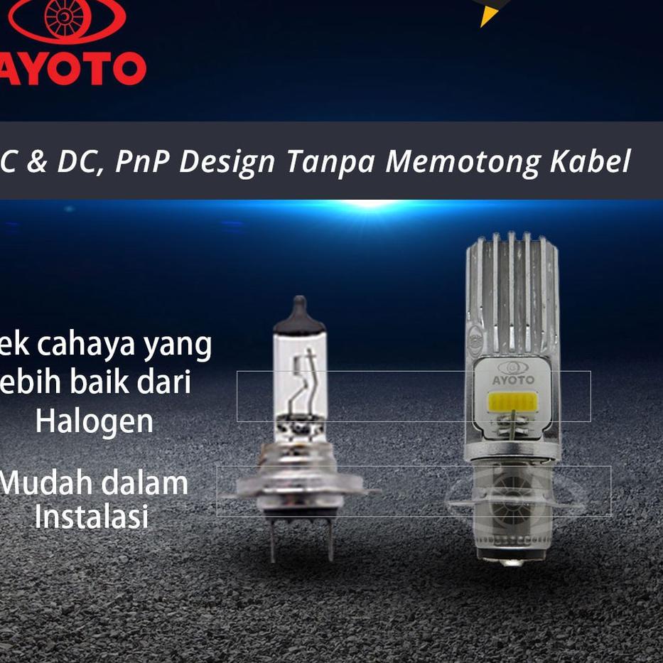 Bagus - Lampu LED Motor warna KUNING Bebek Matic AYOTO M2A arus AC/DC Socket T19/H6.