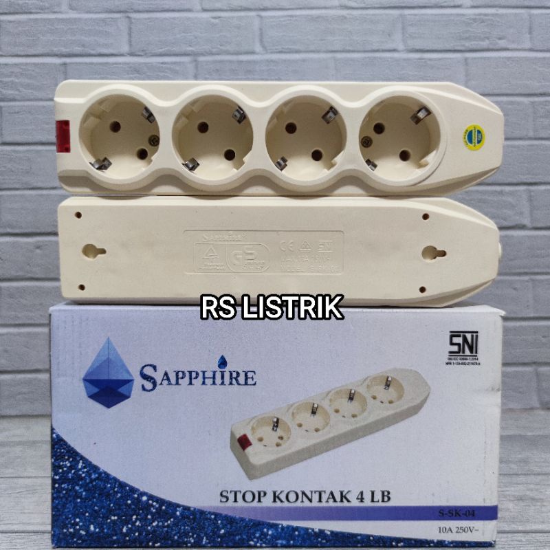 SAPPHIRE TERMINAL STOP KONTAK 4 LUBANG LAMPU SNI KUNINGAN S-SK-04