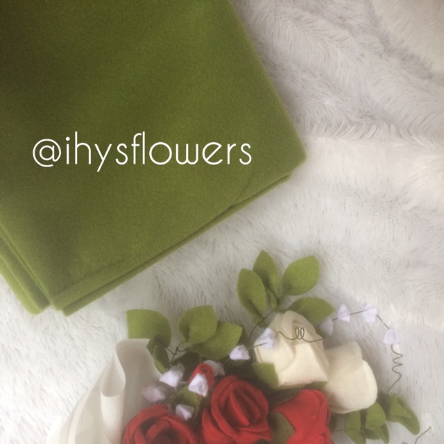 Kain flanel hijau olive army daun