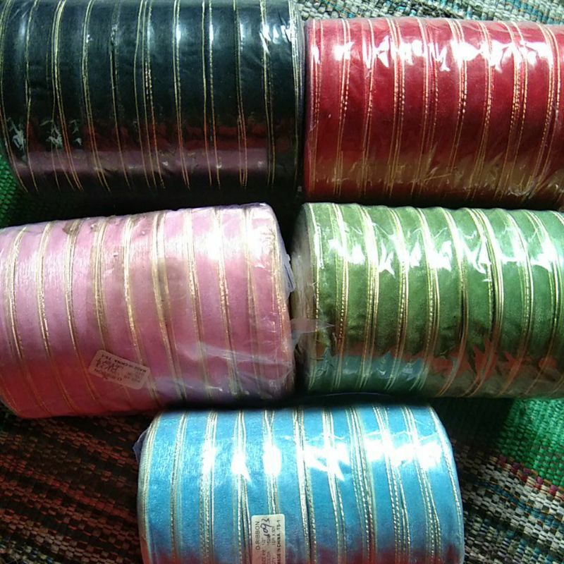 Pita organdi list gold 1/2 inch/ 1,25 cm per roll(50 yard)