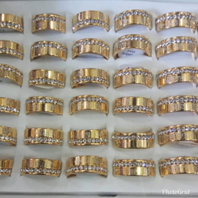 Cincin Tauhid Syahadat Mata Warna Gold