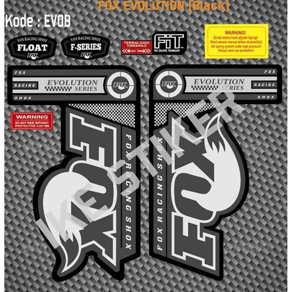 Stiker Fork Fox Evolution (fork hitam)