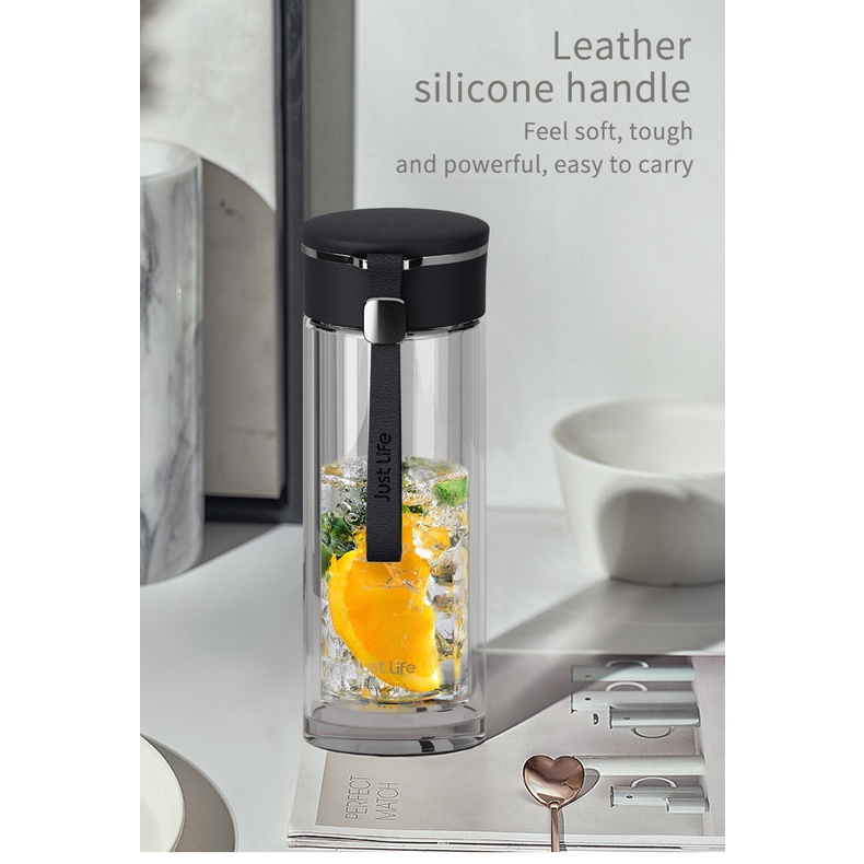 Tumbler Botol Minum Kaca 290 ML Aesthetic X&W J 163