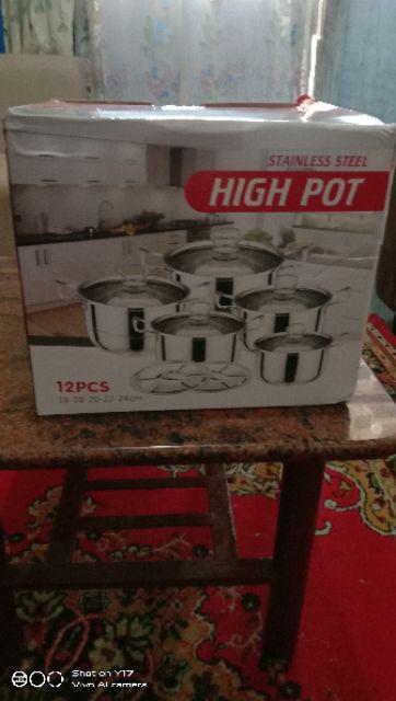 High Pot Panci Set Steamer 12 Pcs