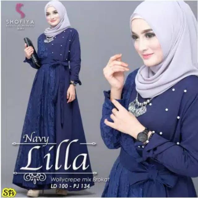 Lilla maxy baju gamis pakaian wanita dress fashion muslim