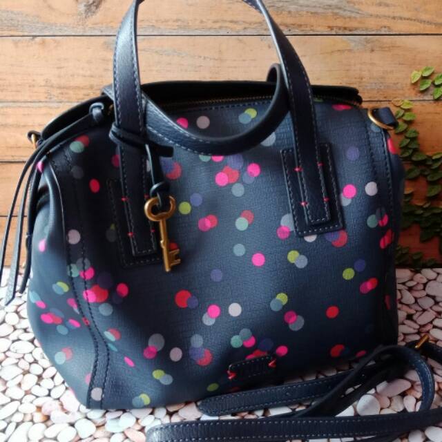 Tas fossil Emma Satchel Navy Dot PL