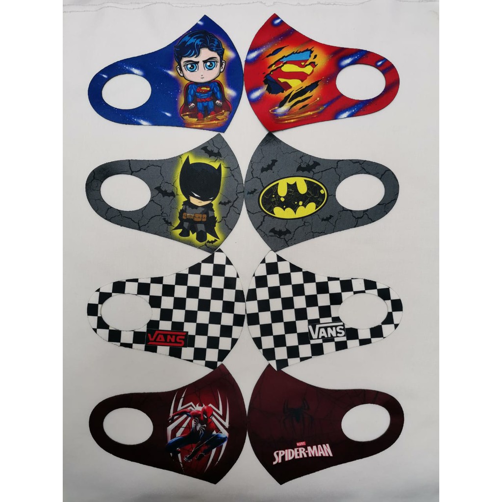 Jual MASKER ANAK KARTUN TIDAK LUNTUR (BERGARANSI) , 1 MASKER 2 MOTIF