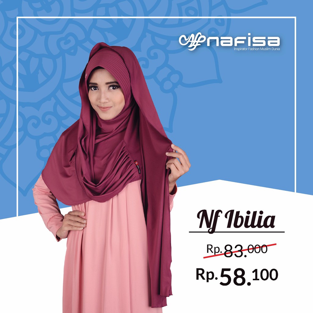 Jilbab Nafisa Ibilia/Hijab instan/Kerudung Murah/Berkualitas