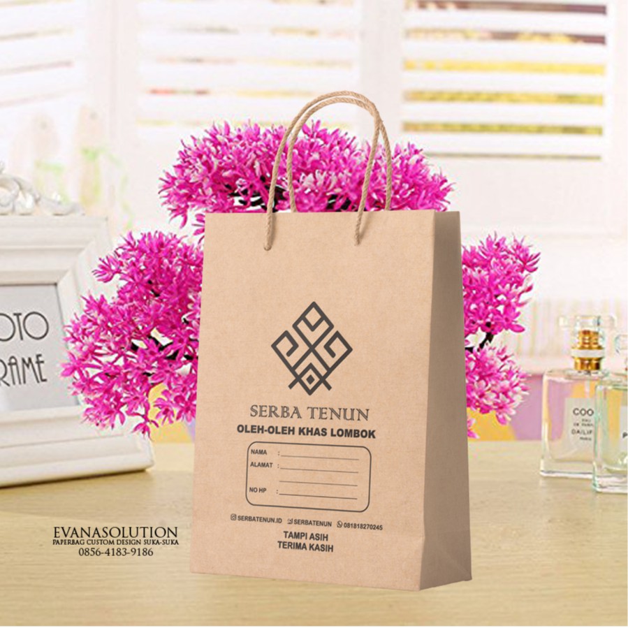 

PAPERBAG TAS KERTAS CUSTOM DESIGN SUKA -SUKA SIZE 13 x 7 x 21 cm