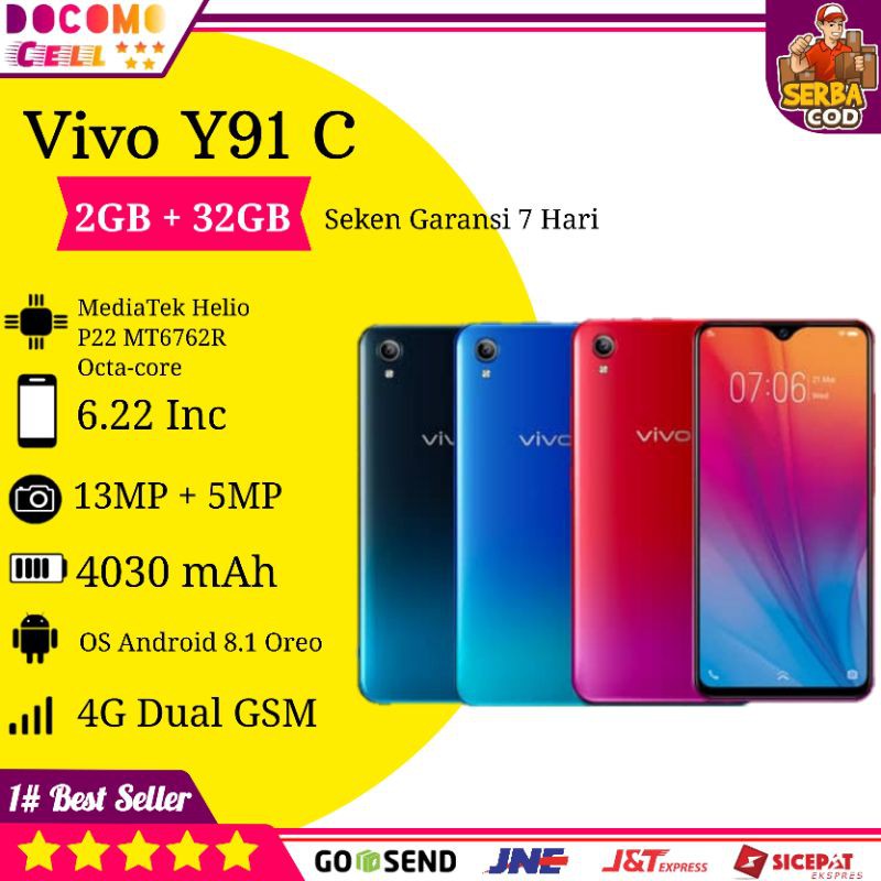 PROMO HP Handphone Vivo Y91C Y91 C Android 4G Second Seken Gaming Murah Ram Besar 2GB COD Terlaris