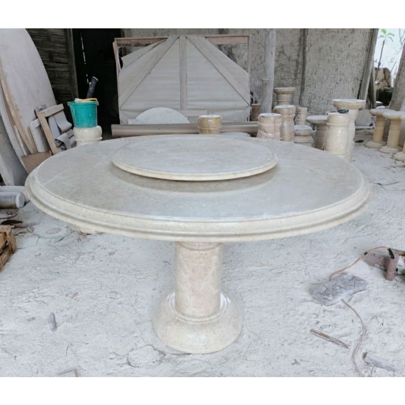 Meja Makan Marmer Model Putar