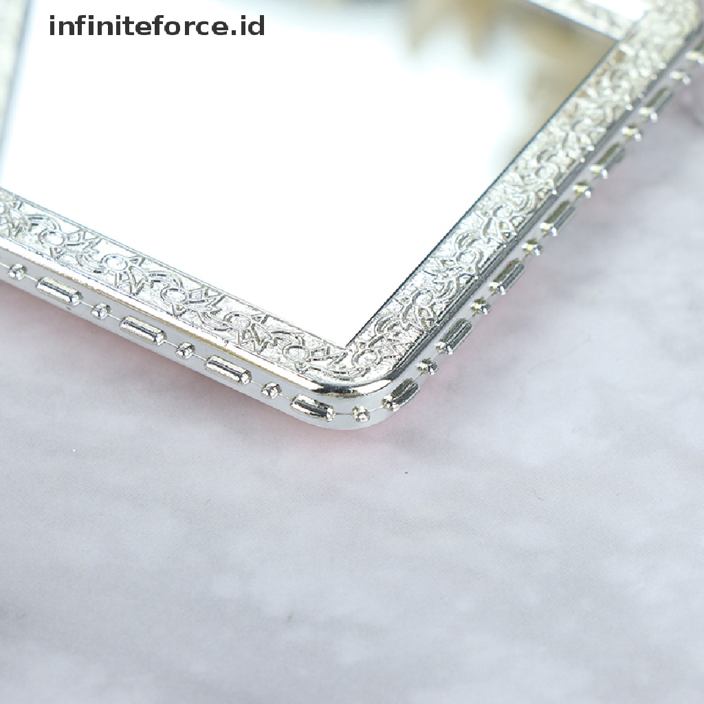 (Infiniteforce.Id) Cermin Lipat Dua Sisi Gaya Vintage Motif Bunga Untuk Makeup / Kosmetik Wanita