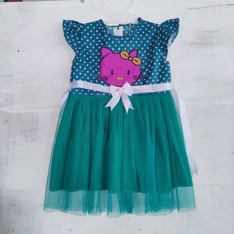 Dress syalala anak 1 2 tahun tutu gaun anak cewek perempuan murah  ( dress syalala hk)