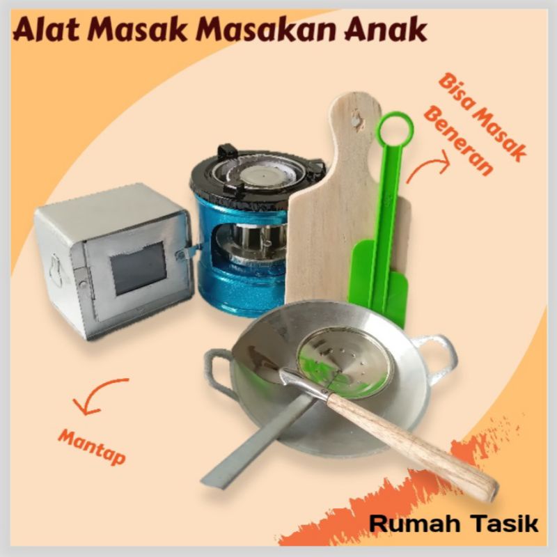 Set Mainan Masak Masakan Anak Kompor Minyak Mini Plus Talenan Sodet