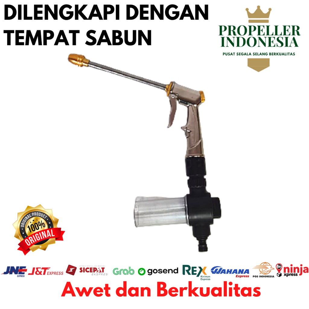 Jet Stick Spray Sprayer Semprotan Air + Tempat Sabun Cuci Motor Mobil